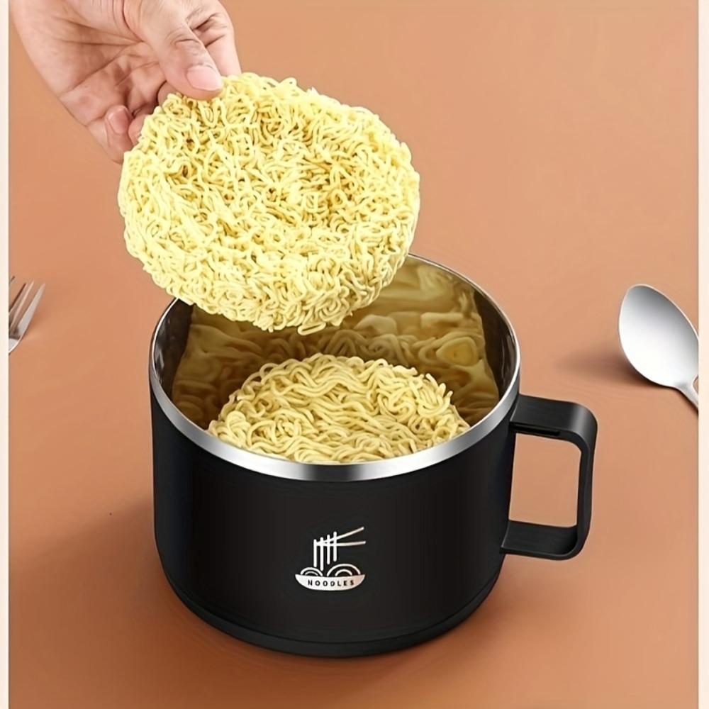 Insulated Stainless Steel Instant Noodle Bowl with Lid Food Container Ramen Bowl Soup