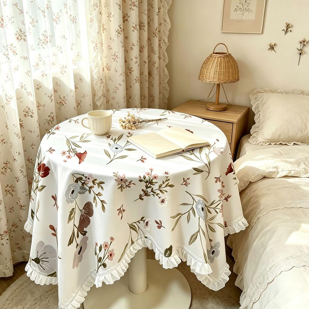 Lace Tablecloth: Rustic Floral, Fresh and Whimsical Home Decor for Living Room and Bedroom—Dust-Proof Round and Square Tablecloths