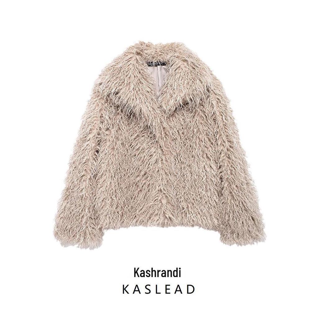 2024 Осень Женская Короткая Куртка из Искусственного Меха в Европейском и Американском Стиле