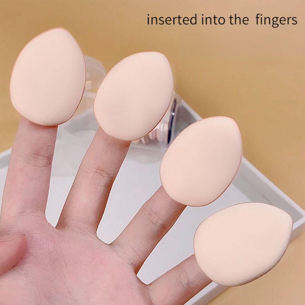 Сухие Влажные Двойного использования Румяна 7 шт. Мини Пальчиковый Пуф Спонж для макияжа Палец Пуф для Воздушной Подушки Косметический Пуф