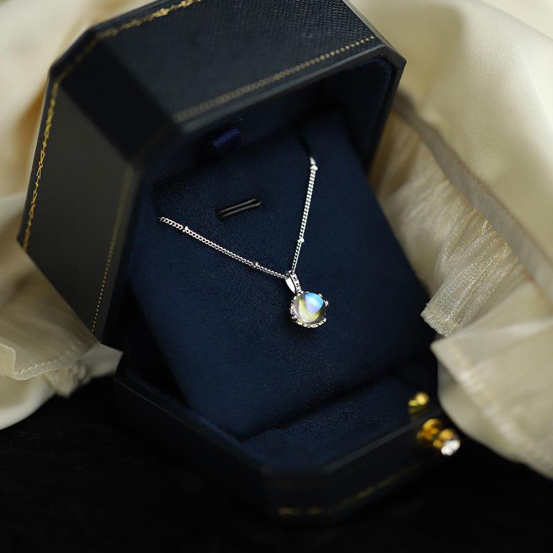 Ожерелье Symphony Moonlight, женское, легкое, роскошное, летняя мечта, синяя круглая цепочка для ключицы, ювелирные изделия из нержавеющей стали