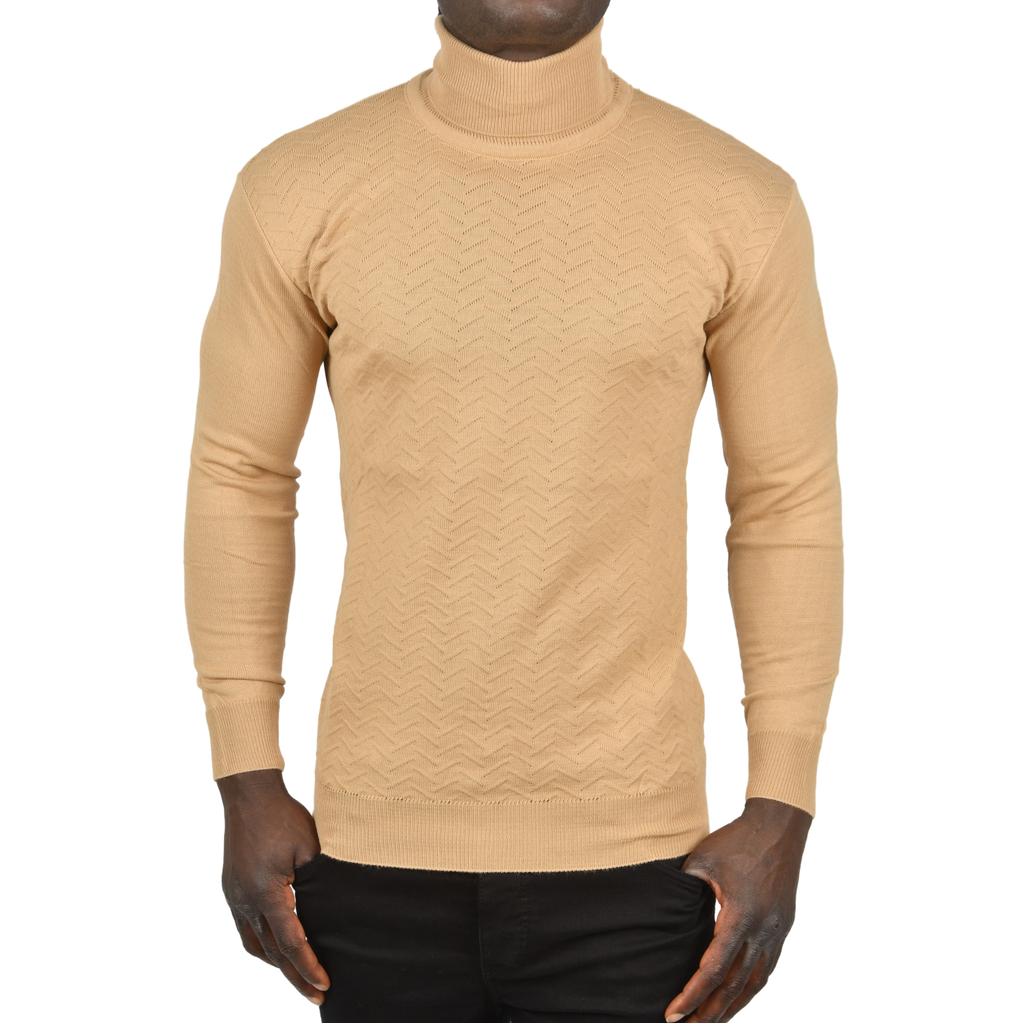 DeepSEA Водолазка с зигзагообразным узором и облегающим трикотажным воротником с воротником 2505497