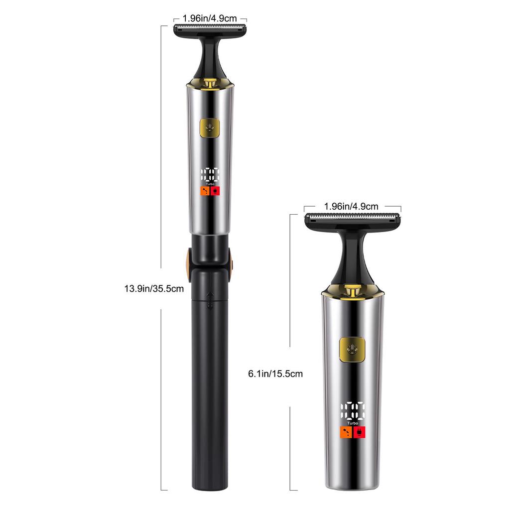 Adjustable Electric Trimmer for Men IPX6 Waterproof Telescopic Head Body Nose Beard Hair Trimmer