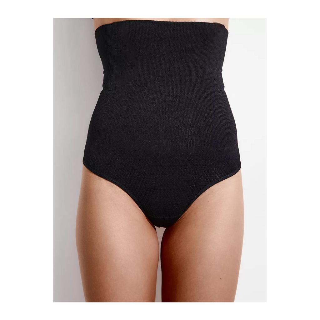 Модель Лорика с высокой талией и бесшовным узором, укрепляющие трусики-стринги, спортивный корсет черного цвета