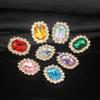 10pcsDIY Bow Square Hair Accessories, Headgear Accessories, Crystal Gemstone Diamond Buckle Decorative Accessories Material