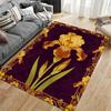 Golden Iris Floral Pattern Carpet suitable as a non-slip mat for the living room or bedroom sofa