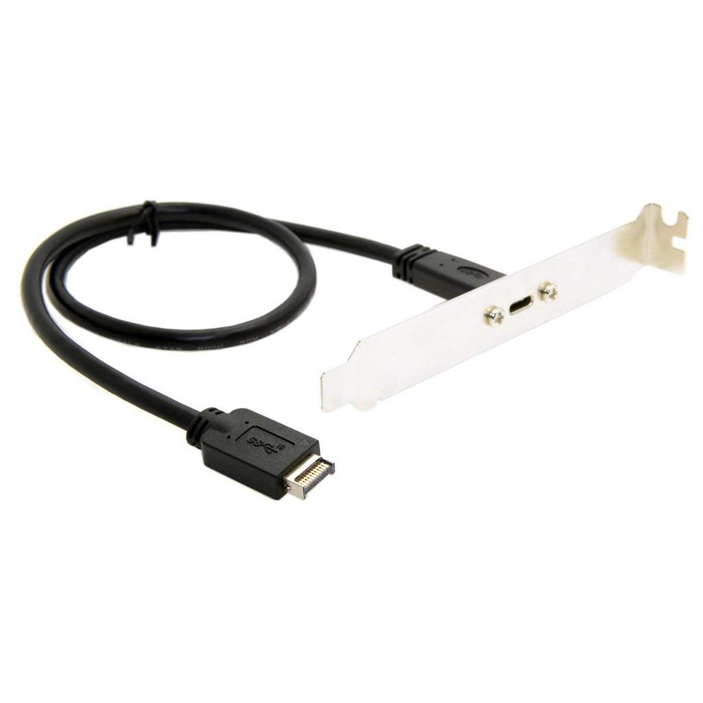 Кабель Cablecc USB Header передней панели к разъему-маме, удлинитель с винтами для крепления к панели, кабель 3.1 USB-C Type-C, 40 см,