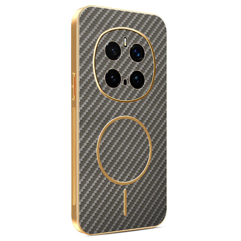 For Honor Magic7 Pro 5G Phone Case Carbon Fiber Textured Electroplated TPU Back Cover