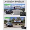 Видеорегистратор передний и задний, 4K+1080P WiFi Двойной видеорегистратор для автомобилей с приложением, 3-дюймовый IPS видеорегистратор на приборную панель, Ночное видение, 24 часа/7 дней