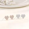 Full Diamond Love Stud Earrings Female Korean Version Niche Cute Small Exquisite Love Ear Jewelry