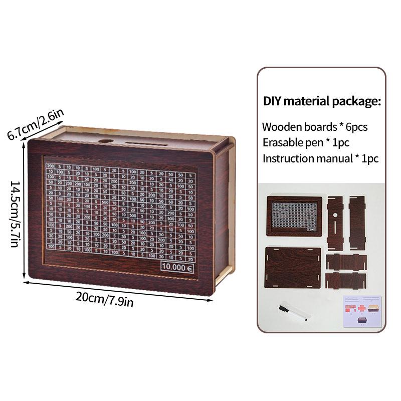 1000/2000/3000/5000/10000 Деревянный Сберегательный Ящик Копилка Сделай Сам Копилка С Целью Сбережения Ящик Для Хранения Денег Деревянные Изделия Ручной Работы