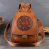 Ретро Рюкзак из Натуральной Кожи Многофункциональный Тисненый Большой Вместимости Женский Наплечный Рюкзак