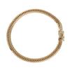 Goods Kihei Bracelet K18 18K M Cut Triple 10g 18cm Nakadome Chain Mint Certification Mark Engraved Gold [Happy Shop] Men's Women's