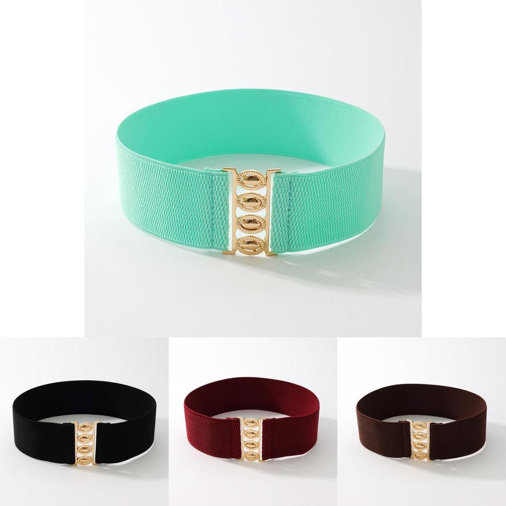 Женский вязаный пояс с широкой талией и металлической застежкой для стильной повседневной носки