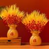 Chinese Style Blessed Bag Flowerpot Vase Red/Gold Flower Arrangement Vase  Living Room