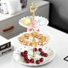 Fruit Plate 3-Tier Cupcake Stand Holder Desserts Snack Candy Buffet Stand Tower for Christmas Wedding Party Cake Dessert Tray