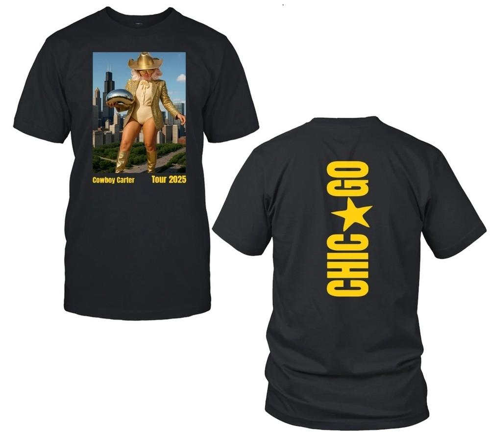 Comfort Colors Бейонсе Cowboy Carter Тур Чикаго 2025 Футболка Размер S-5XL Унисекс Футболка