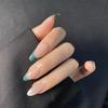Emerald Almond Shape French Nude Manicure Wearable Nails