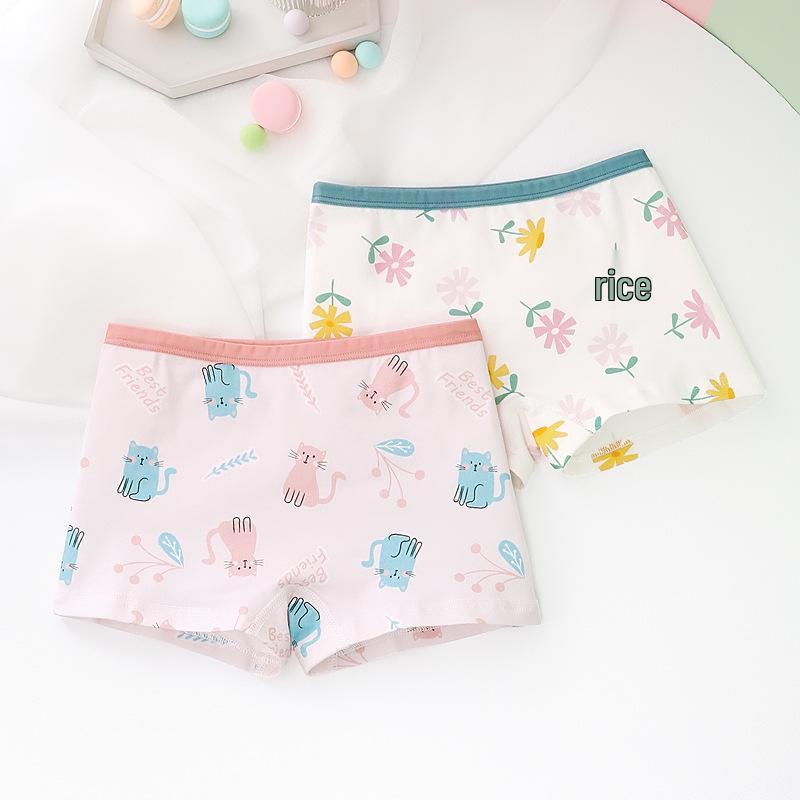 Антибактериальные трусы-боксеры из чистого хлопка для девочек - Маленький, Средний, Большой (Корейский стиль)