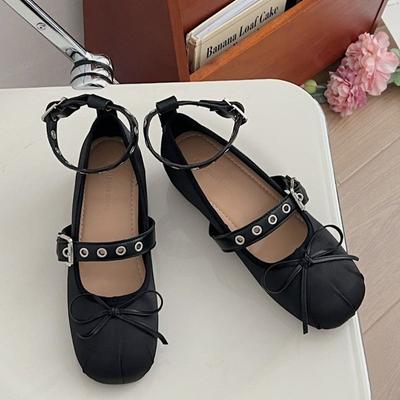 Женские балетки с бантом на плоской подошве, обувь для танцев, осень 2024, новые дизайнерские модные новые туфли для ходьбы, удобные мягкие туфли для платья, трендовая женская обувь