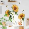 Sunflower Yellow Butterflies Self-Adhesive Wall Stickers Home Decoration Wall Decor Home Accessories Wallpaper