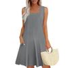 Womens Summer Dresses Loose  Sleeveless Sundresses Dress With Pockets