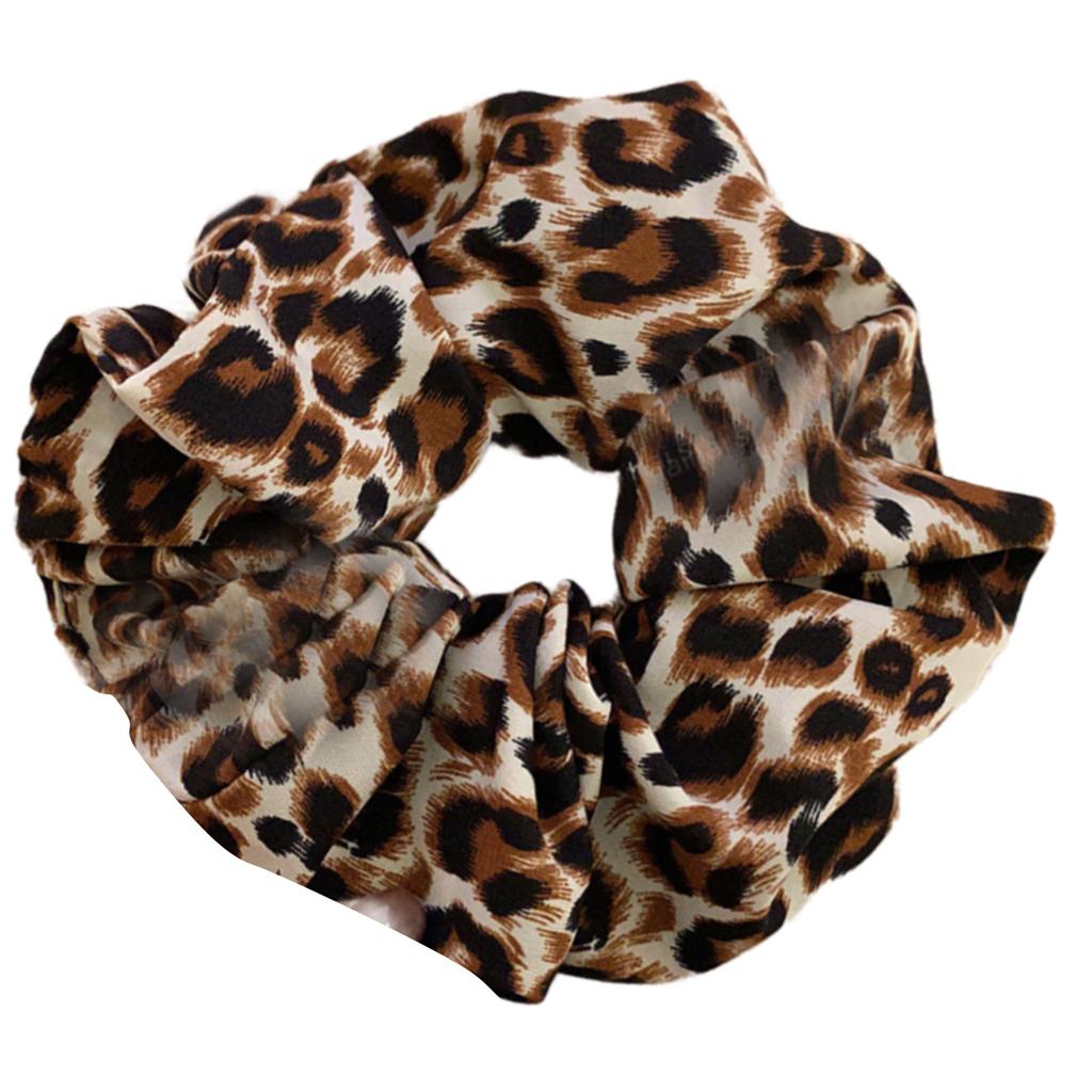 Stylish Scrunchies Leopard Print Hair Ties Comfortable Elastic Bands Styling Hair Accessories for Women and Girls
