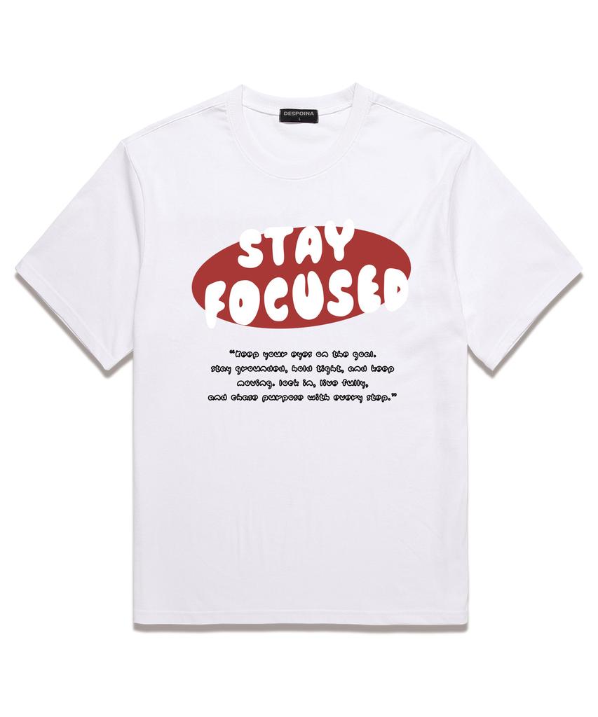 Ujeu Футболка оверсайз с коротким рукавом Stay Focused (Ds023) белый