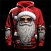 Mens Santa Claus Hoodie Sweatshirt Long Sleeve - Breathable for Spring & Autumn Sports - Durable, Comfortable Christmas Top