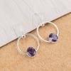 Natural Iolite Gemstone 925 Sterling Silver Jewelry Handmade Boho Earrings 1.37" EE-67-5