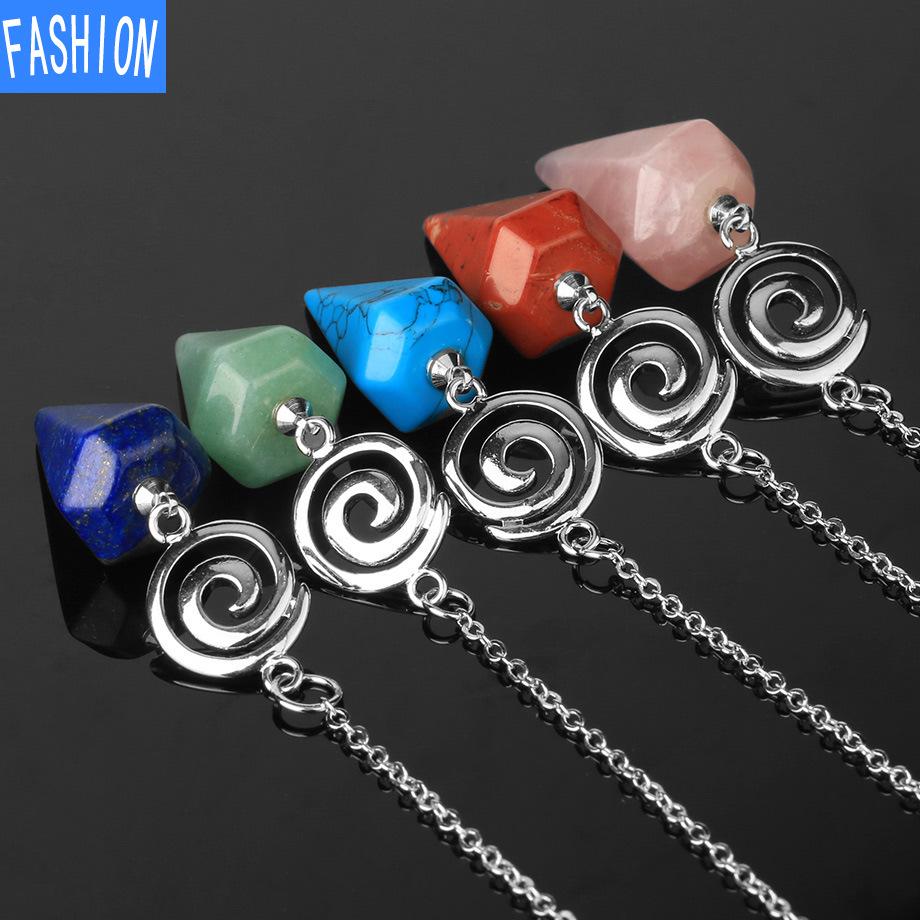 Crystal Pendulum for Exploration Shuttle Spirit Cone Pendulum Spiral Crystal Stone Quartz Pendant Healing Pendulum