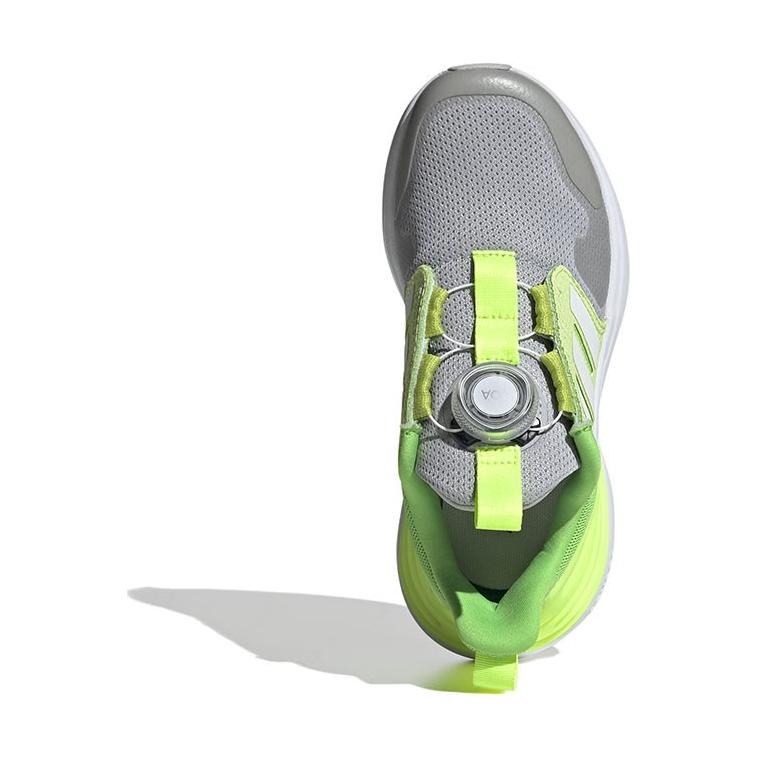 Adidas Rapidasport Boa Round Head Buckle Shock Absorbing Wear Resistant Breathable Low Top Running Shoes Kids Running Shoes Gray Green IE4542