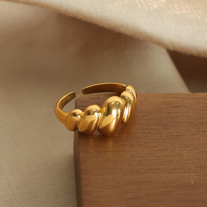 Геометрическое кольцо на фалангу из золота 18 карат - Невыцветающий ретро-дизайн для пар