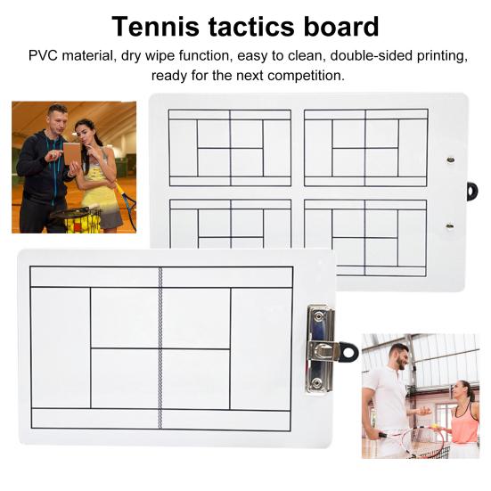 Планшет для тренировок по теннису Dry Erase, двухсторонняя теннисная тактическая белая доска с маркером