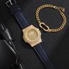 Новые модные мужские кварцевые часы с бриллиантовой инкрустацией, трендовые, деловые, для отдыха, высококлассный дизайн, комплект из двух предметов: часы и браслет;