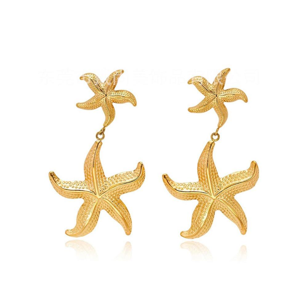 Bohemian Starfish Dangle Earrings Golden Starfish Drop Earrings Starfish Stud Earrings Lady/Gifts