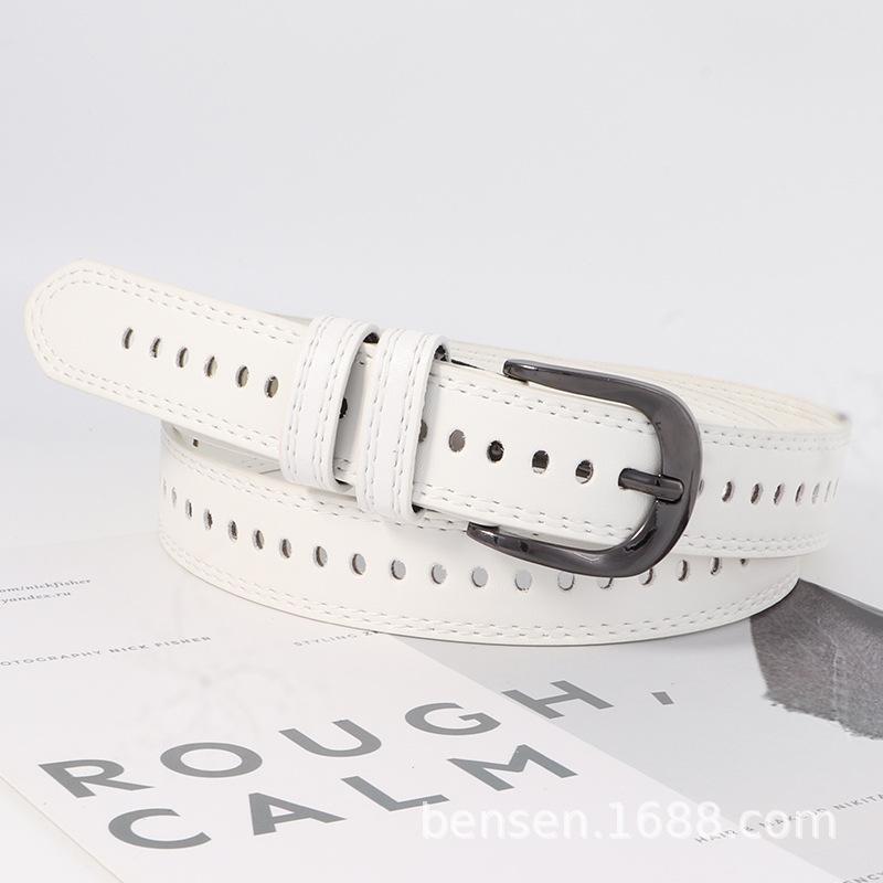 Women S Pu Leather Belt For Jeans Simple Versatile Style