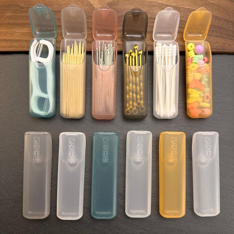 5/10 шт. Случайные коробки для хранения зубочисток с крышкой, Мини-держатель для зубной нити, Портативный маленький футляр для зубочисток для кухни, Обеденного стола