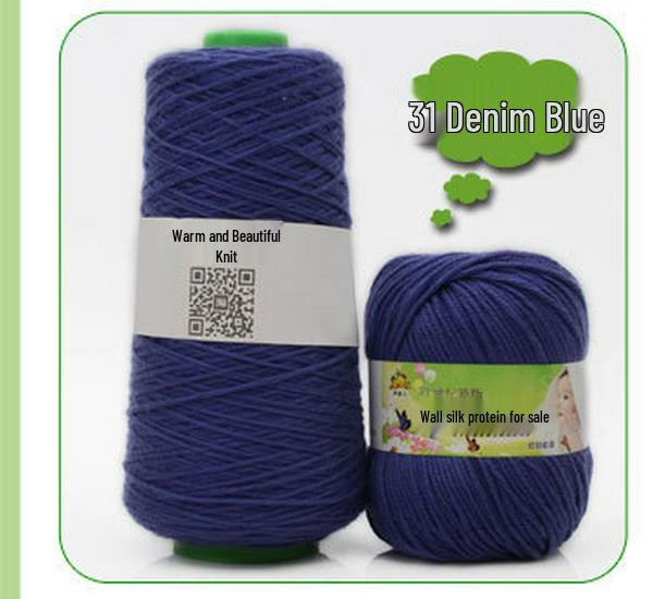 Детская пряжа из хлопка с протеином шелка для вязания и вязания крючком шарфа
