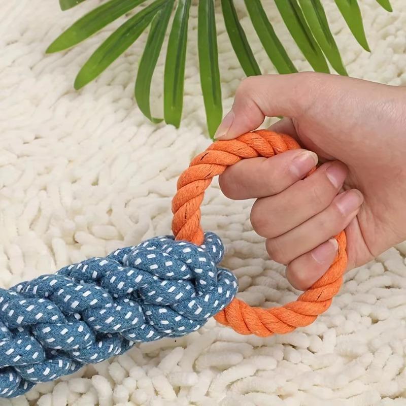 Durable Double-Ring Cotton Blend Dog Rope Toy - Bite-Resistant, Interactive Tug Play For Medium To Large Breeds use