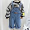 Детские джинсы весна/осень 2024 года: Модные комбинезоны и простые брюки для девочек
