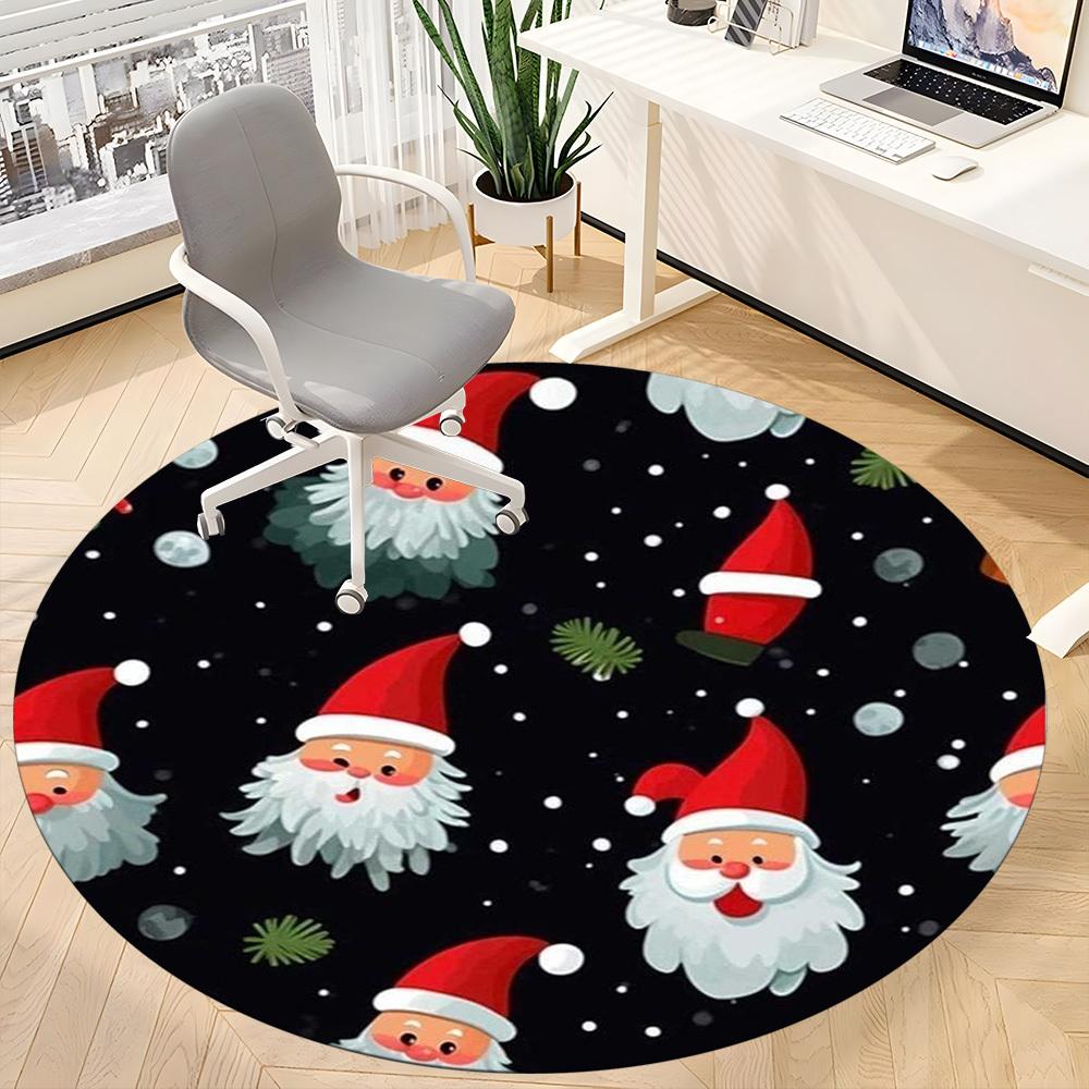 1pc Christmas Santa Claus Chair Carpet for Office Non-Slip,  Machine Washable Rug for Office, Room - Polyester, Machine Made yy251029237
