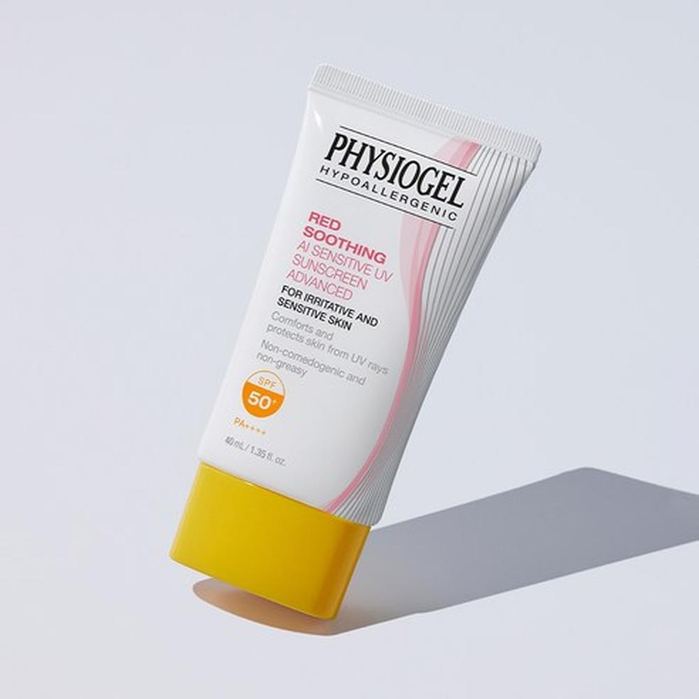 Physiogel Красный Успокаивающий AI Sensitive UV Солнцезащитный Крем Продвинутый SPF50+ PA++++ 40 мл Ежедневная Защита Легкий, Корейский
