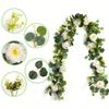 1 шт. Имитация листьев эвкалипта, камелии, бутонов гипсофилы, ротанговая декорация для улицы, двора, патио, сада, дома, для вечеринки, праздничного украшения
