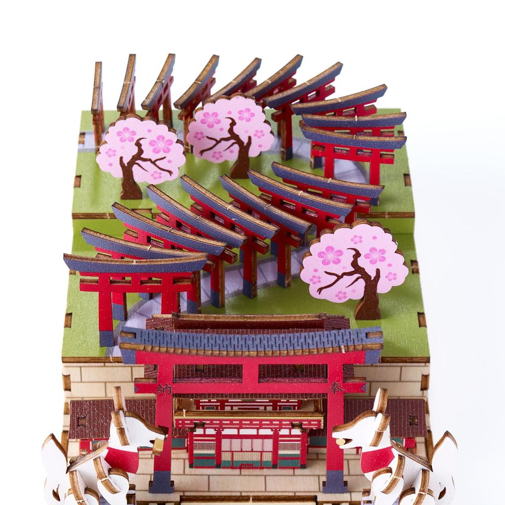 Fushimi Inari 3D Wooden Puzzle DIY Craft Kit for Kids and Adults Educational Toy for Boys and Girls 3D Also a Great Gift for Adults ki-gu-mi - - -
