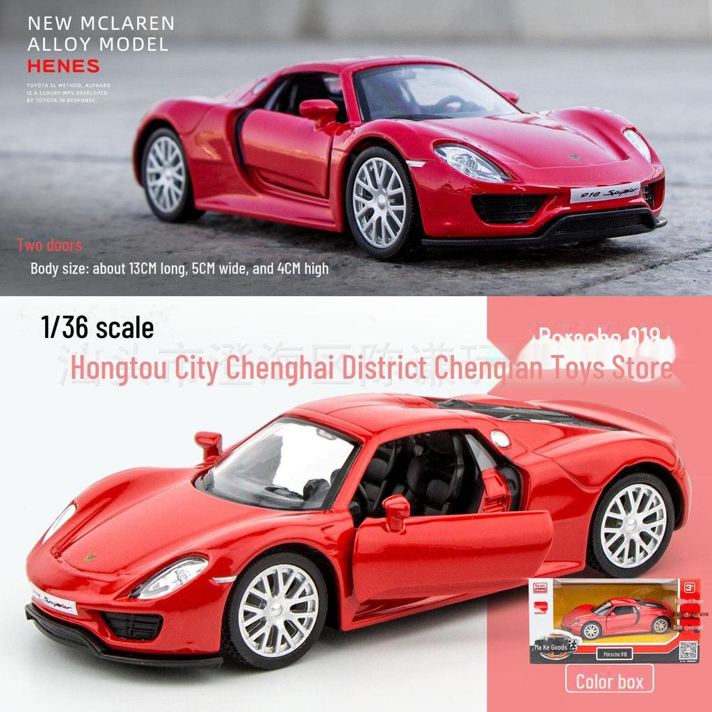 1:36 Porsche 911, 918, Cayenne, and Panamera Alloy Model Toy Car for Kids