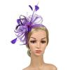 Feather Mesh Solid Color Fascinator Hat Hair Clip Women Cocktail Wedding Party Bridal Hat Fascinator Hair Accessories