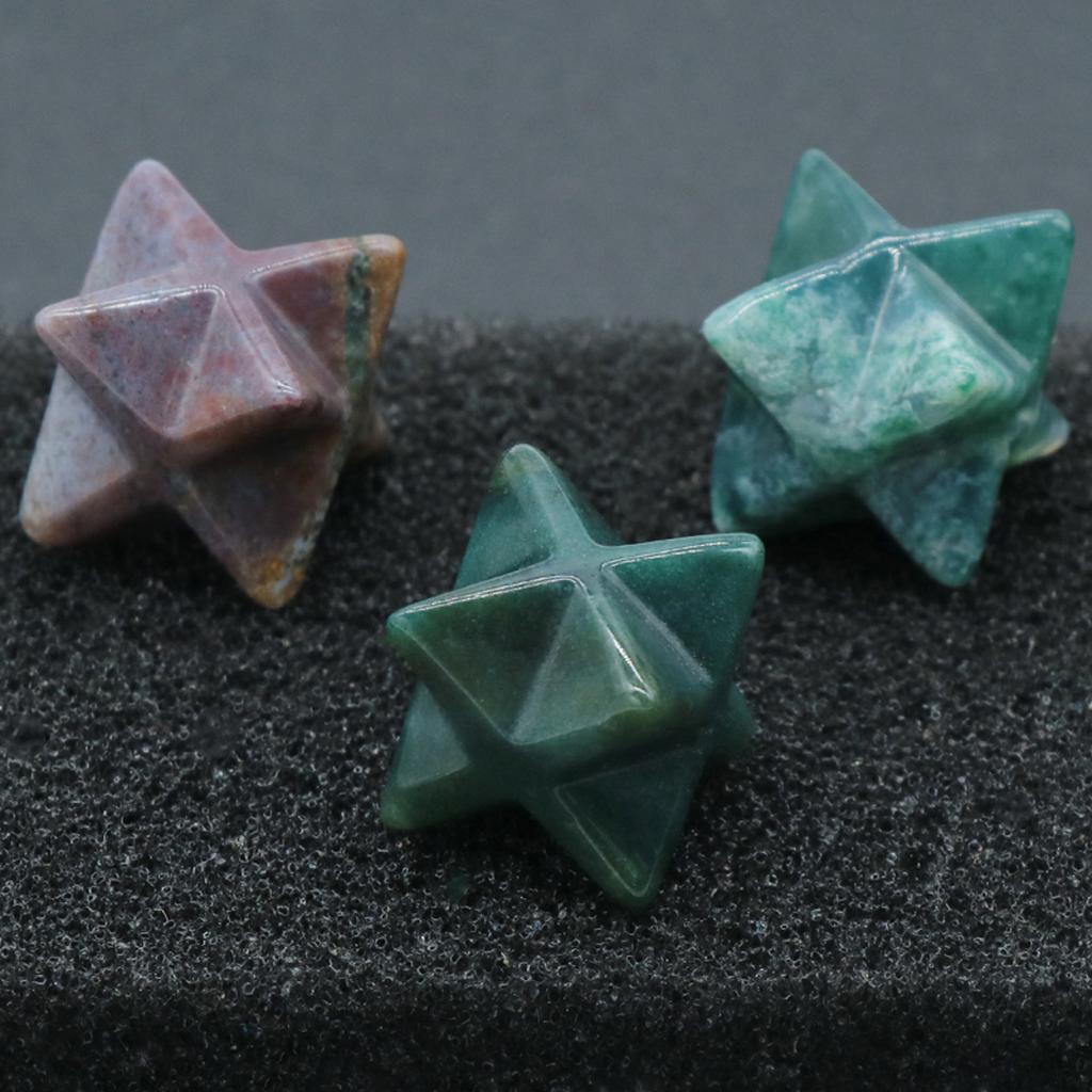 1 шт., маленькое духовное целебное украшение из кристаллов, натуральный камень, звезда Карба, домашний декор, гексаграмма, мини-мебель, ювелирные изделия, принадлежности 14x20 мм ADM