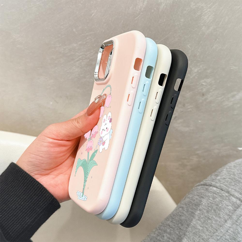 For OPPO A18 A38 A54 A60 A96 Reno12 F 8T 8Z Vivo V30 V40 Y15s Y22 Y27 Y30 Y36 Cartoon Flower Rabbit Soft Silicone Phone Case