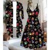 3D Рождественский Принтованный Набор Платье Пальто на День Святого Валентина, Эксцентричный Классический Тотем Модный Принт, подходит для Различных Сцен Модных Стилей